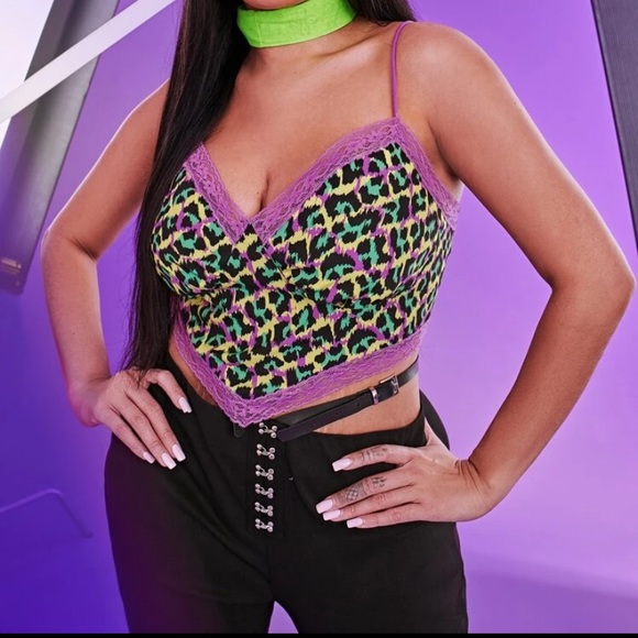 SHEIN Tops - 💜💚 Sexy SHEIN Colorful Top 💚💜